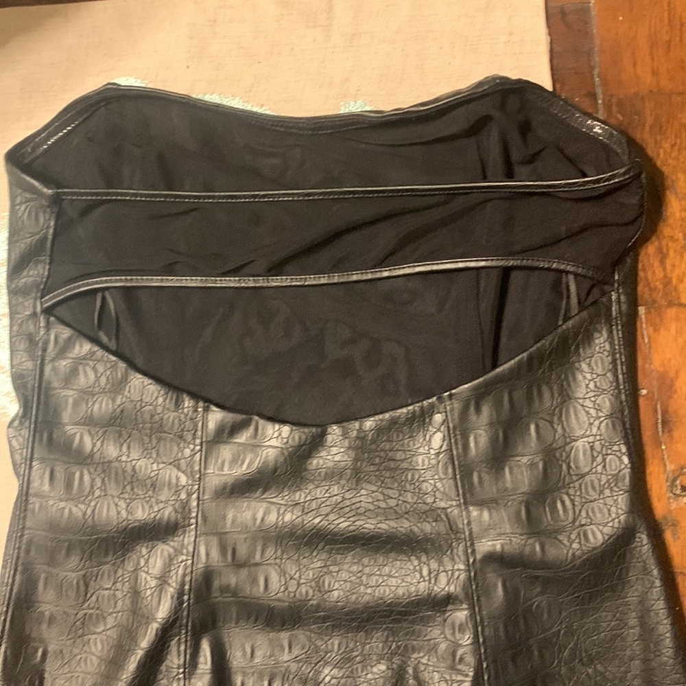 Free People Strapless Vegan Crocodile Mini Dress NWOT never worn Size s - Picture 5 of 8